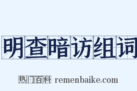 明查暗访组词是什么意思的图片